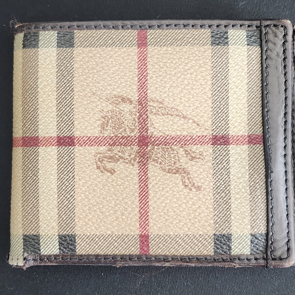 Burberry Tan and Brown Checkered Wallet
